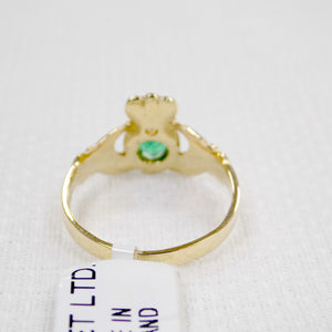 Gold and Emerald Claddagh Ring