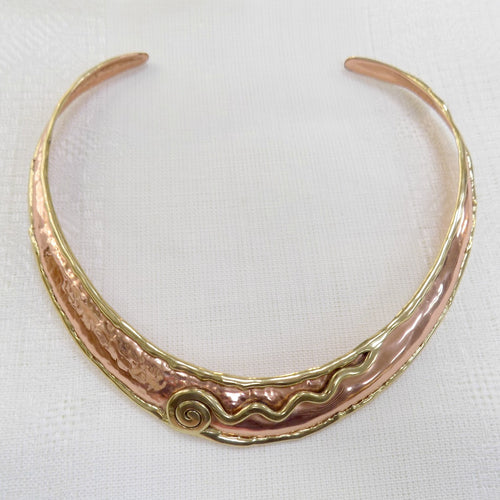 Grange hammered copper Torc or Torque necklace