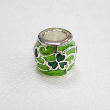 Load image into Gallery viewer, Green Shamrock Pattern Bead Charm