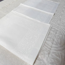Load image into Gallery viewer, Damask Irish Linen Placemat - &quot;Colmcille&quot;, White