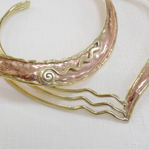 Two Tone Copper Wave Torc