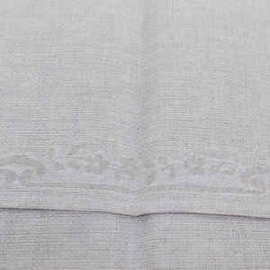 Irish Linen Guest Towel - Rose pattern, Natural