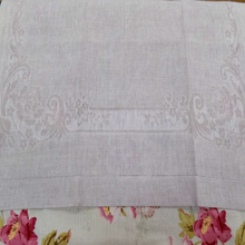 Load image into Gallery viewer, Irish Linen Guest Towel - Rose pattern, Natural