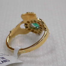 Load image into Gallery viewer, Emerald and Diamond Claddagh Ring
