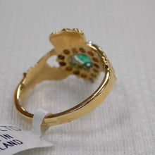 Load image into Gallery viewer, Emerald and Diamond Claddagh Ring