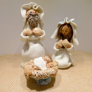 Holy family, ceramic figures of the nativity, made in Ireland