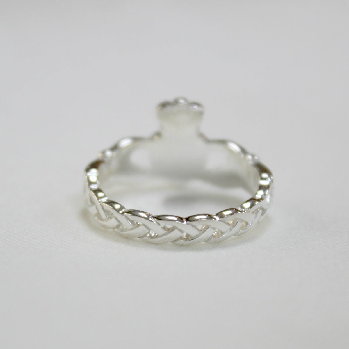 Sterling Silver Claddagh Ring with Connemara Marble Heart Black