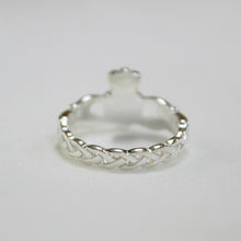 Load image into Gallery viewer, Sterling Silver Claddagh Ring with Connemara Marble Heart