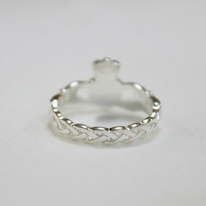 Sterling Silver Claddagh Ring with Connemara Marble Heart