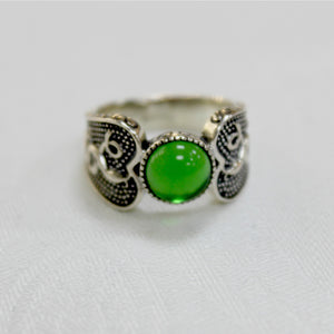 Celtic Warrior Ring- Green Stone