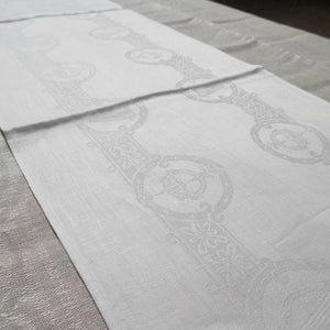 Damask Irish Linen Runner- Celtic- 12"x54"