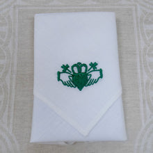 Load image into Gallery viewer, Irish Linen Handkerchief with Claddagh Design