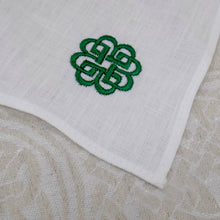 Load image into Gallery viewer, Irish linen handkerchief with celtic knot