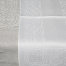 Load image into Gallery viewer, Irish Linen Table Runner - &quot;Celtic&quot;, White