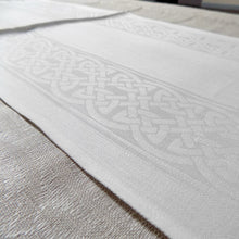 Load image into Gallery viewer, Damask Irish Linen Runner- &quot;Colmcille&quot; - 72&quot;