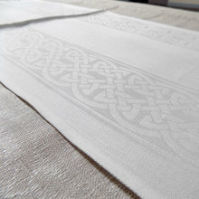 Load image into Gallery viewer, Irish Linen Table Runner - &quot;Celtic&quot;, White