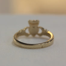 Load image into Gallery viewer, Gold Claddagh Ring with Diamond Heart