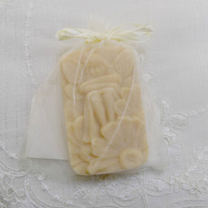 Goats milk soap with flower fairy pattern