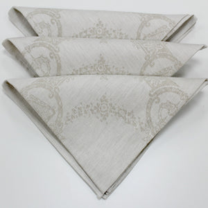 Damask Irish Linen Napkin - "Celtic", Natural.