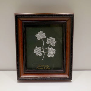 Limerick Lace shamrocks- Framed