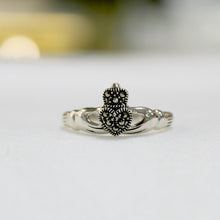 Load image into Gallery viewer, Marcasite Claddagh Ring