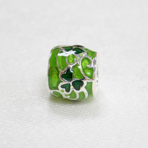 Green Shamrock Pattern Bead Charm