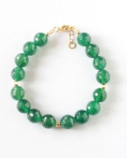 Green Agate Gold Bracelet