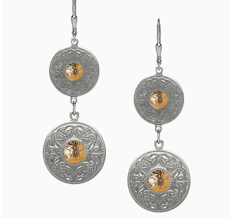 Celtic Warrior Double Drop Earrings
