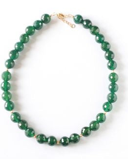 Green Agate Gold Necklace