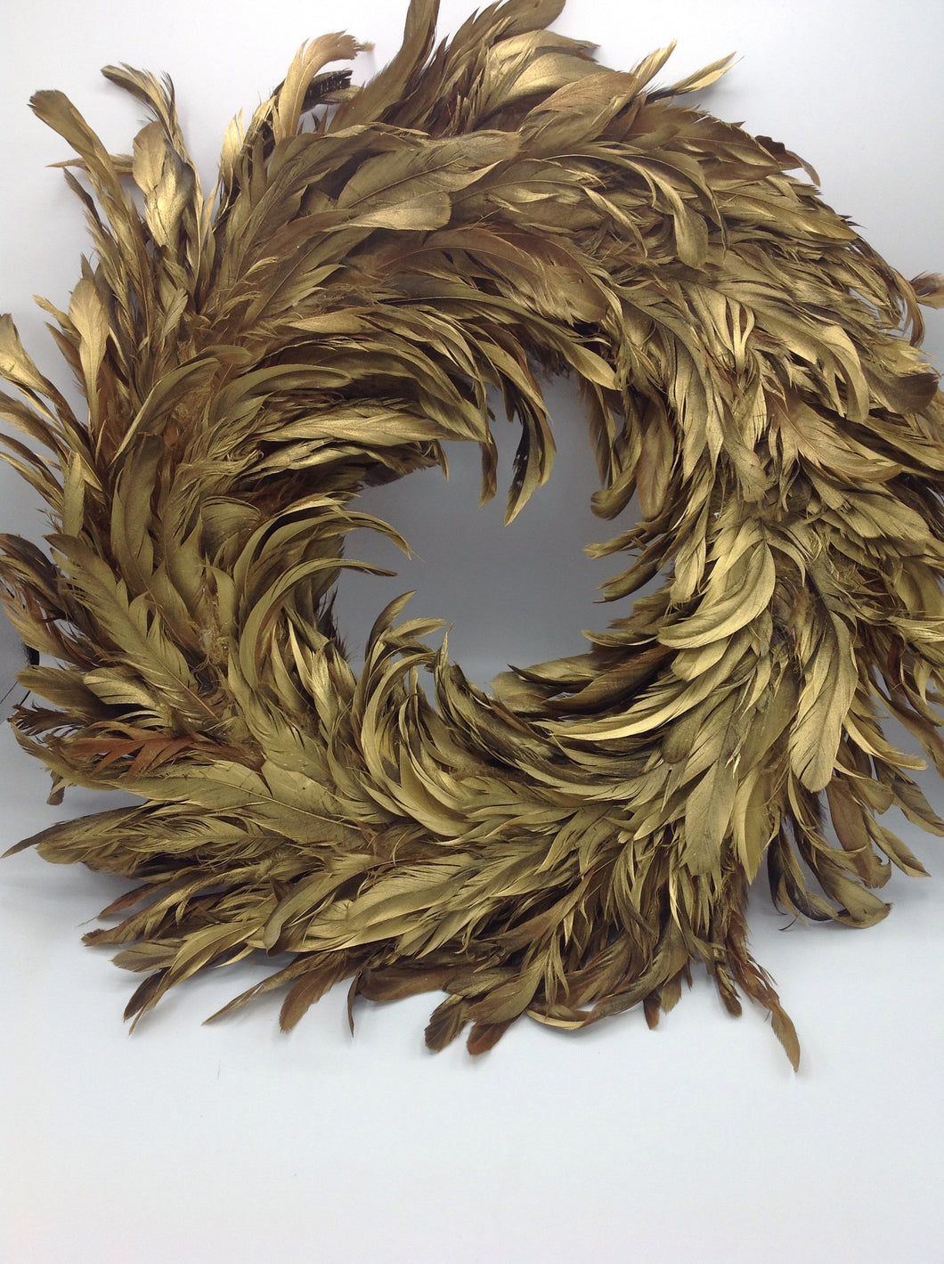 Gold Feather Wreath