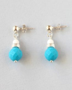 Turquoise Tridacna Silver Studs