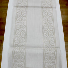 Load image into Gallery viewer, Damask Irish Linen Runner- &quot;Colmcille&quot; - 54&quot;