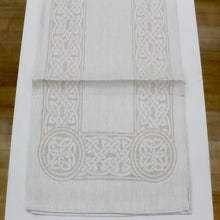 Load image into Gallery viewer, Damask Irish Linen Runner- &quot;Colmcille&quot; - 72&quot;