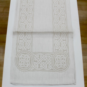 Damask Irish Linen Runner- "Colmcille" - 72"