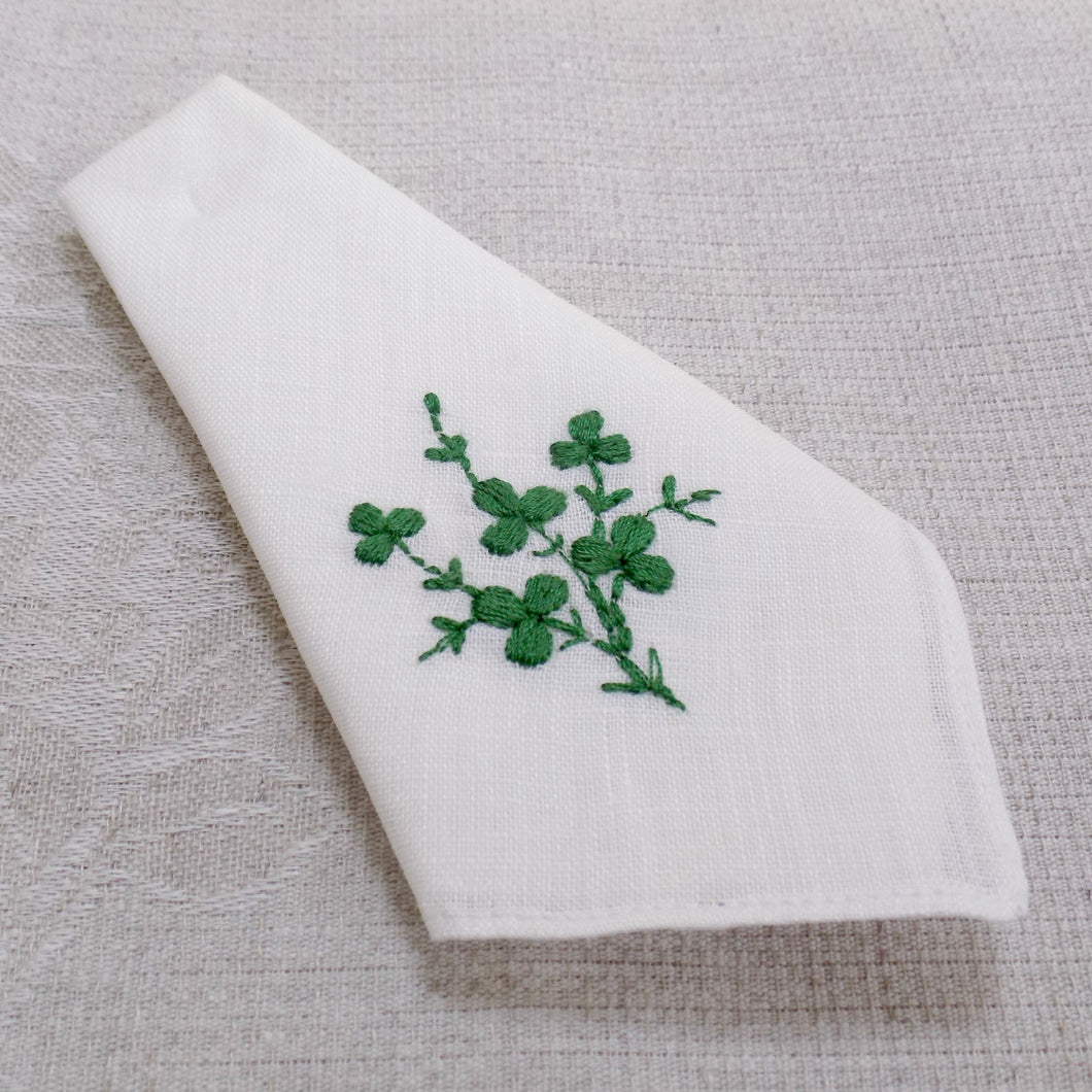 Irish linen handkerchief shamrock pattern