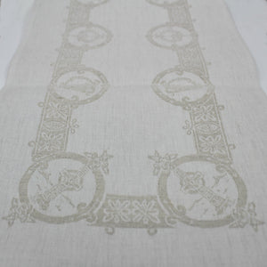 Damask Irish Linen Runner- Celtic- 12"x54"