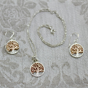 Oak Tree Necklace- Silver/Rose Gold