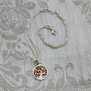 Oak Tree Necklace- Silver/Rose Gold