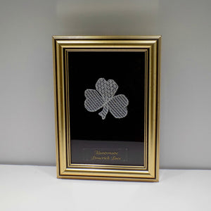 Framed Limerick lace shamrock (Style 2)