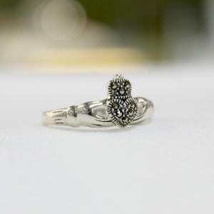 Marcasite Claddagh Ring