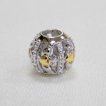 Load image into Gallery viewer, Silver &amp; White Swarovski Crystal Claddagh Bead