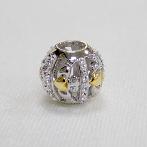 Silver & White Swarovski Crystal Claddagh Bead