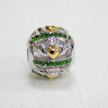 Load image into Gallery viewer, Claddagh bead charm with Swarovski crystal