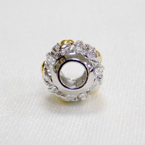 Claddagh bead charm, Swarovski crystal