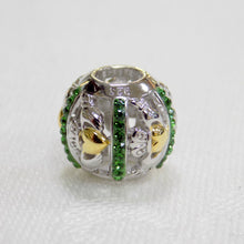Load image into Gallery viewer, Silver &amp; Green Swarovski Claddagh Bead