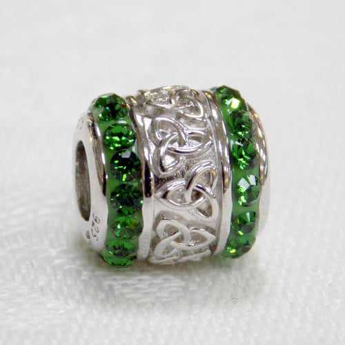 Silver & Green Swarovski Trinity Bead