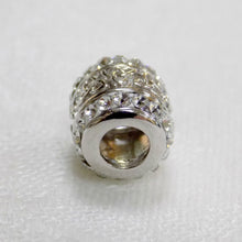Load image into Gallery viewer, Silver &amp; White Swarovski Trinity Bead