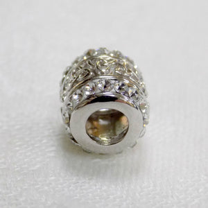 Silver & White Swarovski Trinity Bead