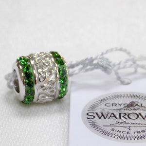 Silver & Green Swarovski Trinity Bead