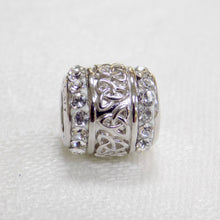 Load image into Gallery viewer, Silver &amp; White Swarovski Trinity Bead
